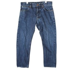 RVCA Jeans Milled In Japan Selvedge Denim New Dawn Fit Sz 32 Button Fly EUC